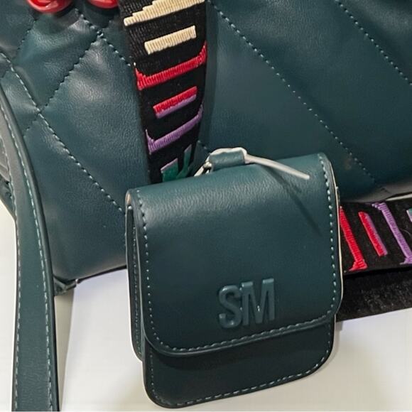 Steven Madden NWT Bmarin EMERALD GREEN 3 Way Tote w Coin Pouch Guitar Strap - Picture 3 of 9